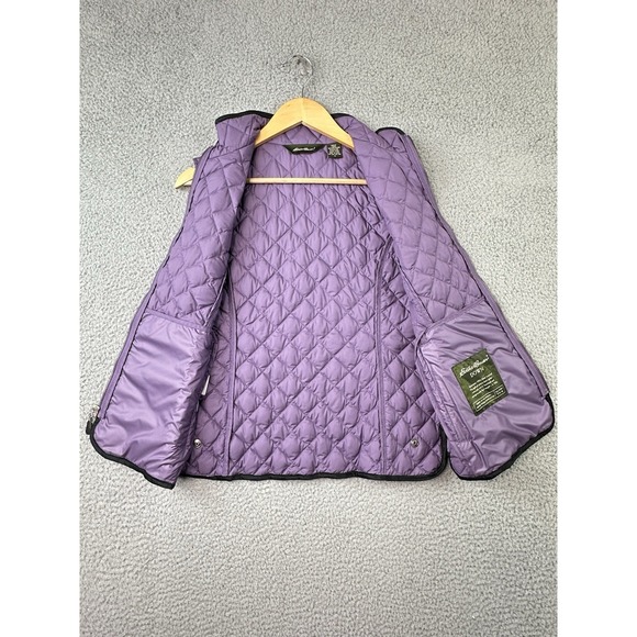 Eddie Bauer Vest Womens Small Purple Goose Down Quilted Full Zip Puffer - Picture 3 of 14
